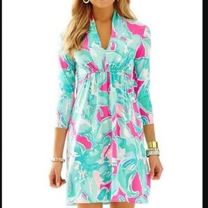 Lilly Pulitzer Alexandra Dress Pink Sands Size Small Palm Beach Tropical Preppy